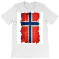 Vintage Norwegian Flag  Red Hippie T-shirt | Artistshot