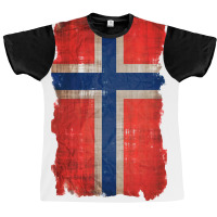 Vintage Norwegian Flag  Red Hippie Graphic T-shirt | Artistshot