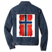 Vintage Norwegian Flag  Red Hippie Men Denim Jacket | Artistshot