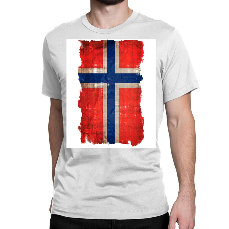 Vintage Norwegian Flag  Red Hippie Classic T-shirt | Artistshot