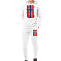 Vintage Norwegian Flag  Red Hippie Hoodie & Jogger Set | Artistshot