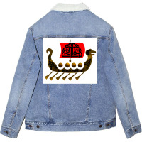 Voyage Viking  Yellow Nostalgia Unisex Sherpa-lined Denim Jacket | Artistshot