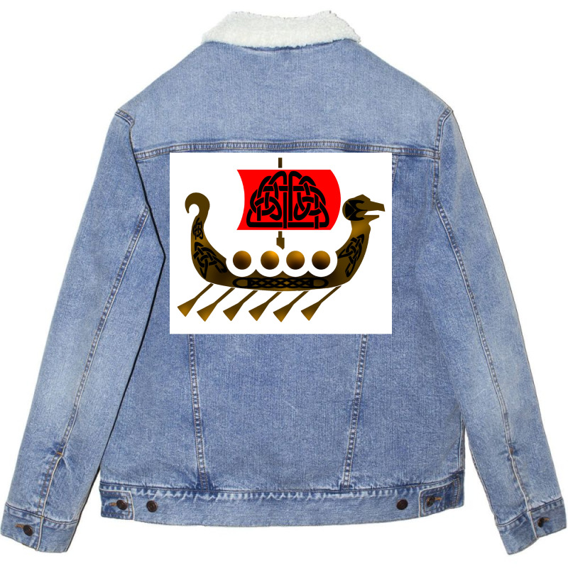 Voyage Viking  Yellow Nostalgia Unisex Sherpa-lined Denim Jacket | Artistshot