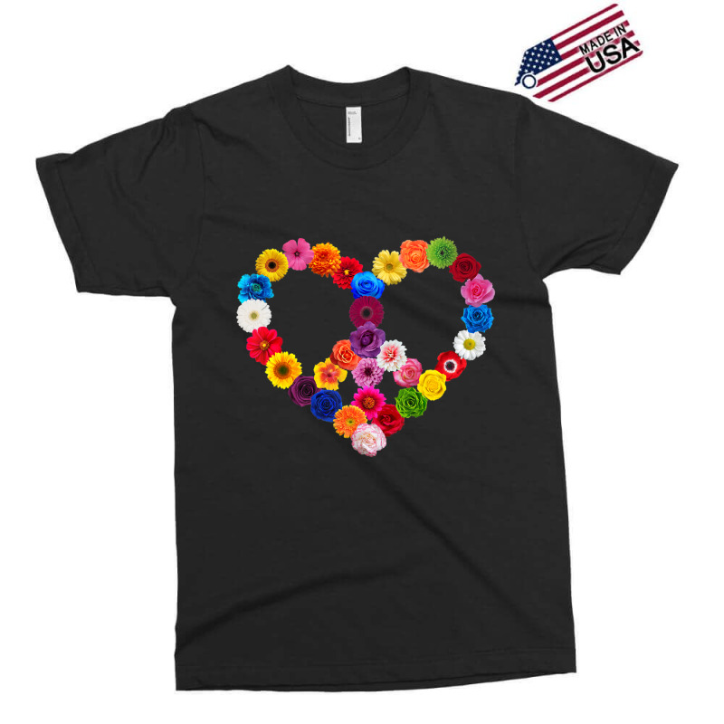 Limited Edition Peace Sign Heart Flowers Valentine's Day Love Floral Exclusive T-shirt by Kristina Ritchey | Artistshot