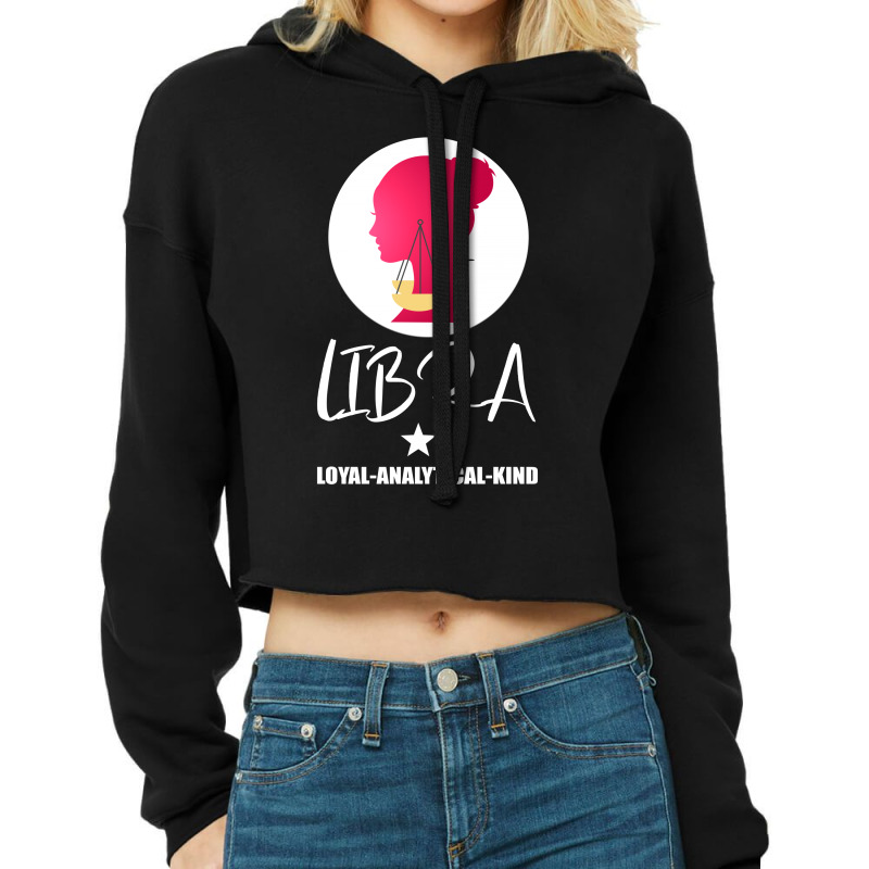 Libra Zodiac Sign Horoscope Birth Gift Girl Cropped Hoodie by Bettercallsaul | Artistshot