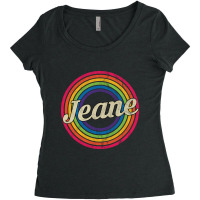 Jeane - Retro Rainbow Faded-style Women's Triblend Scoop T-shirt | Artistshot