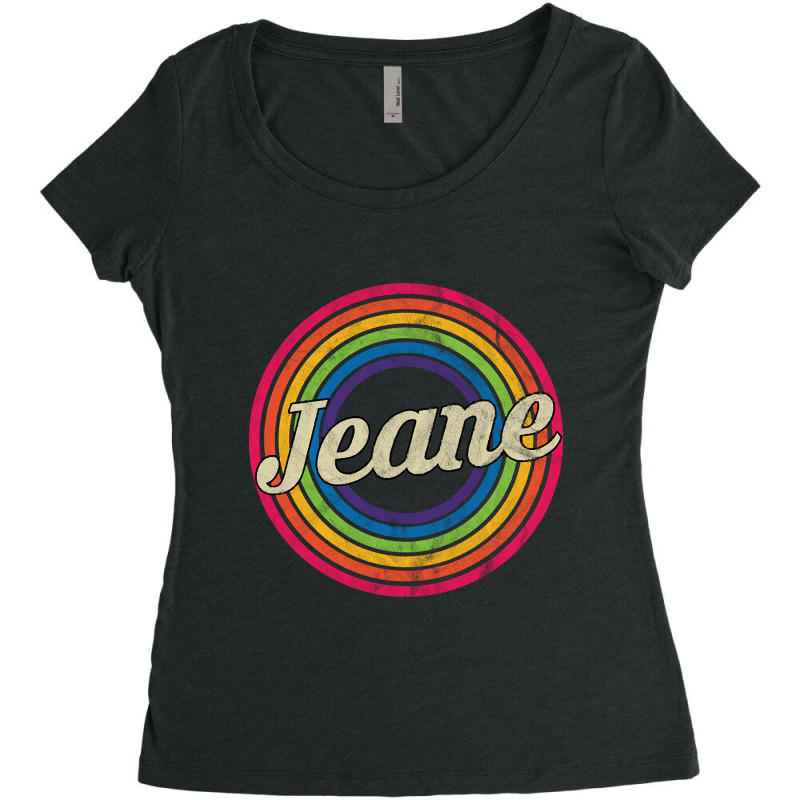 Jeane - Retro Rainbow Faded-style Women's Triblend Scoop T-shirt by geishascessation326 | Artistshot