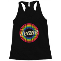 Jeane - Retro Rainbow Faded-style Racerback Tank | Artistshot