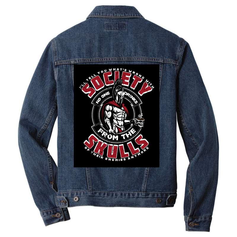 Whatx27s Wrong Viking Skull Humor For A Gift Idea  Blue 80s Men Denim Jacket | Artistshot