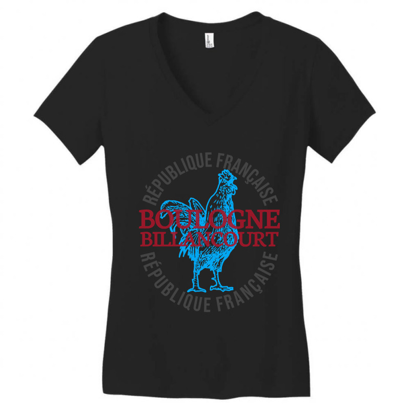 Boulogne-billancourt France Vintage Rooster Women's V-Neck T-Shirt by dentistdamaging500 | Artistshot