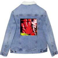 Red Love V Unisex Sherpa-lined Denim Jacket | Artistshot