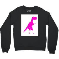 Funny Pink T Rex Poster Red Crewneck Sweatshirt | Artistshot