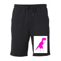 Funny Pink T Rex Poster Red Fleece Short | Artistshot