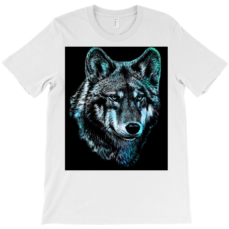 Wolf Face Blue Light Art  Hipster Hipster T-shirt | Artistshot