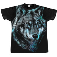 Wolf Face Blue Light Art  Hipster Hipster Graphic T-shirt | Artistshot