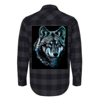 Wolf Face Blue Light Art  Hipster Hipster Flannel Shirt | Artistshot