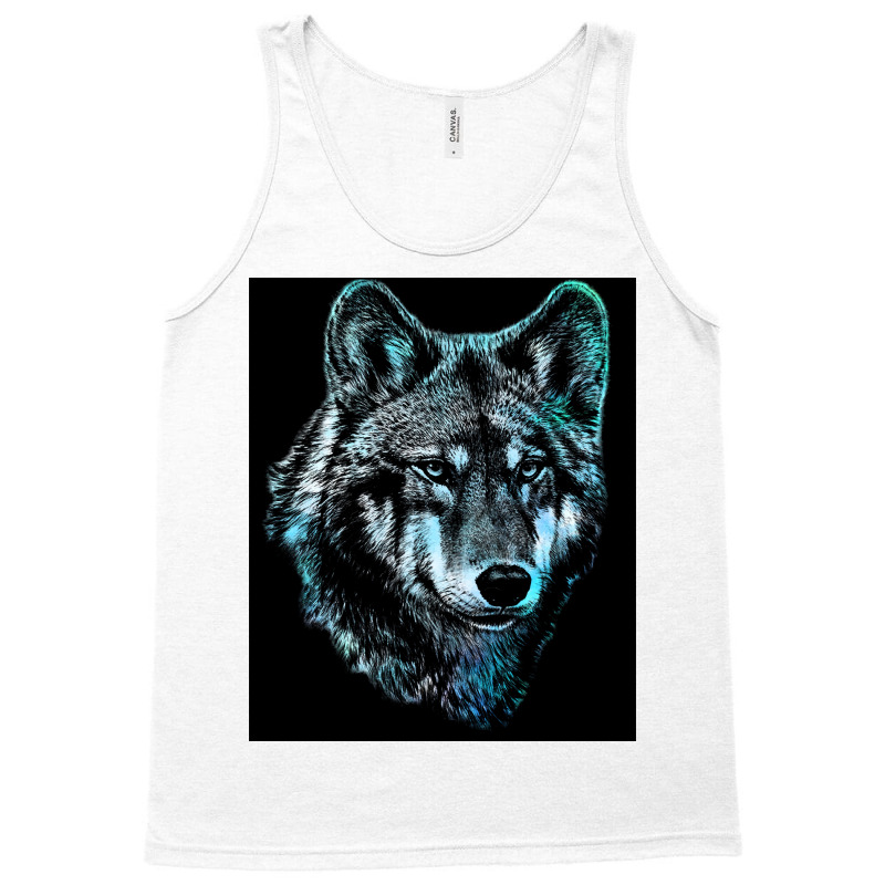 Wolf Face Blue Light Art  Hipster Hipster Tank Top | Artistshot