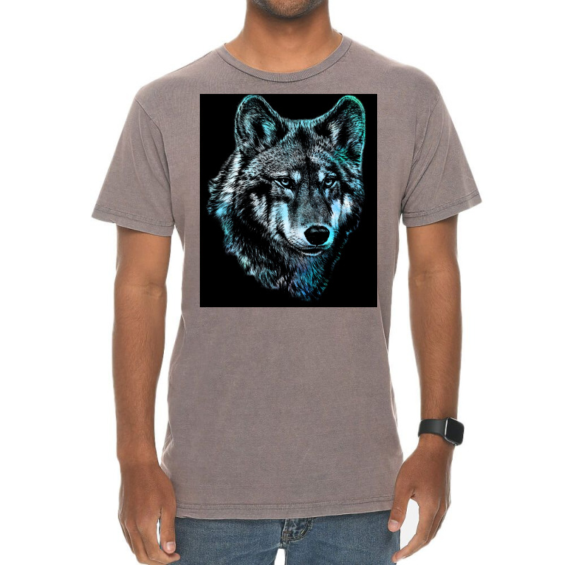 Wolf Face Blue Light Art  Hipster Hipster Vintage T-shirt | Artistshot