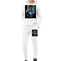 Wolf Face Blue Light Art  Hipster Hipster Hoodie & Jogger Set | Artistshot