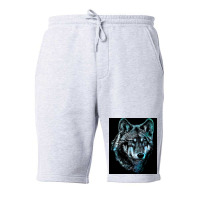 Wolf Face Blue Light Art  Hipster Hipster Fleece Short | Artistshot