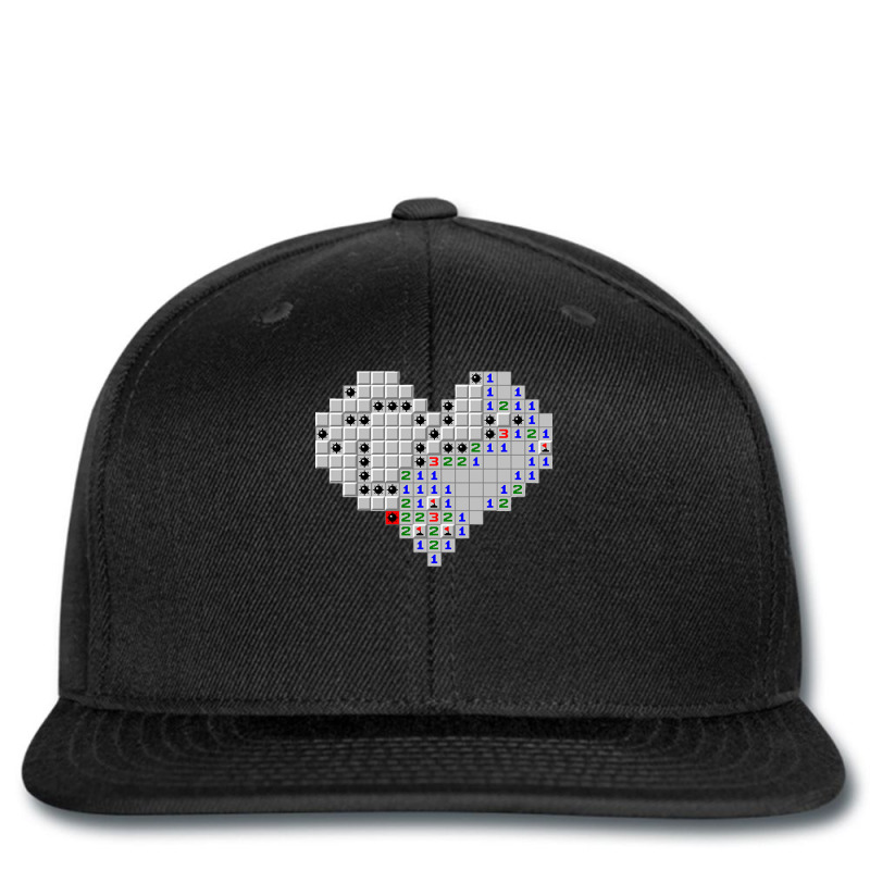 Minesweeper Heart Love Cute Valentine Day Long Sleeve T Shirt Printed hat by berkenby | Artistshot