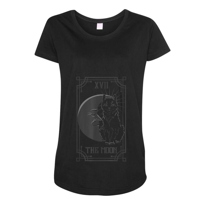 Tarot Card The Moon And The Cat Gothic Pagan Maternity Scoop Neck T-shirt by KarinLeighPurcell | Artistshot