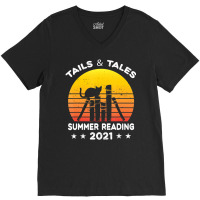 Hot Trend Summer Reading 2021 Tails And Tales Retro Sunset V-neck Tee | Artistshot