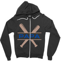 Baseball Papa Zipper Hoodie | Artistshot