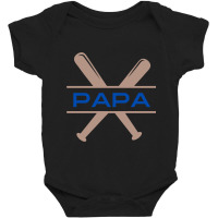 Baseball Papa Baby Bodysuit | Artistshot