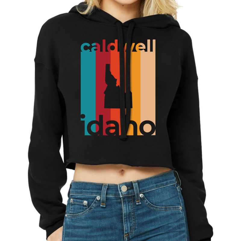 Caldwell Idaho Retro Cropped Hoodie by nuanceteams169 | Artistshot