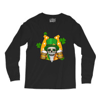 Lucky Irish Horseshoe Skull Drinking Beer Happy St. Patrick's Day Long Sleeve Shirts | Artistshot