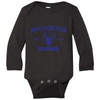 Anchorage Alaska Moose 1959 Blu Long Sleeve Baby Bodysuit | Artistshot