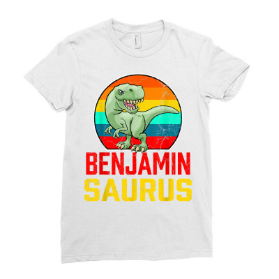 Benjamin Saurus Family Reunion Last Name Team Funny Custom T Shirt Ladies Fitted T-shirt Designed By Luantruong