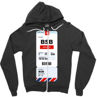 Brasilia Boarding Pass Zipper Hoodie | Artistshot