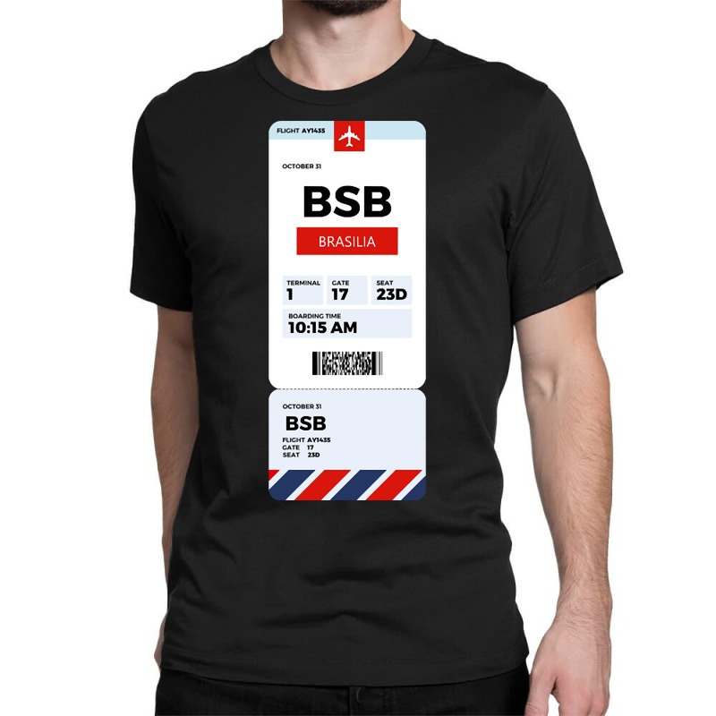 Brasilia Boarding Pass Classic T-shirt | Artistshot