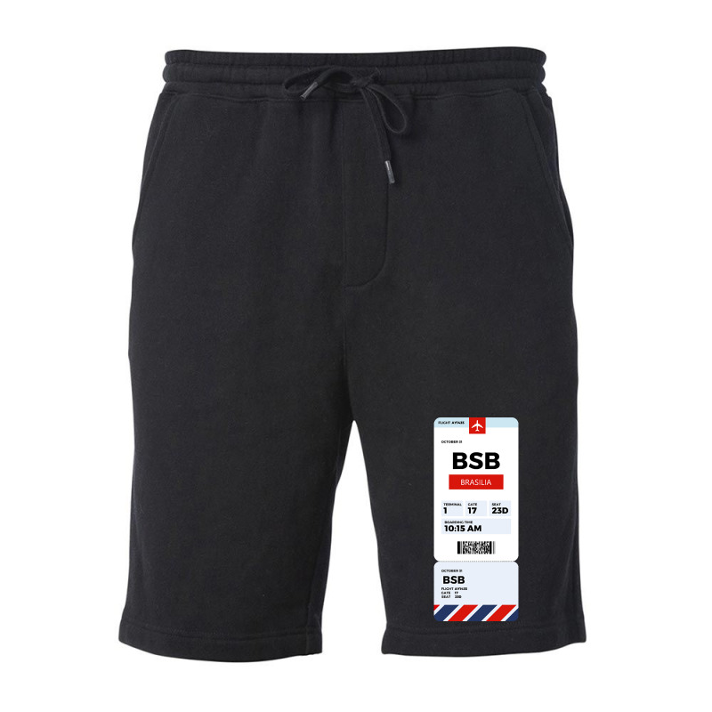 Brasilia Boarding Pass Fleece Short | Artistshot