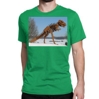 Halloween Dinosaur Skeleton Vintage Halloween Art Trex Cartoon Poster Classic T-shirt | Artistshot