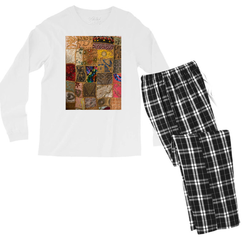 Handmade Arat Poster Blue Men's Long Sleeve Pajama Set | Artistshot