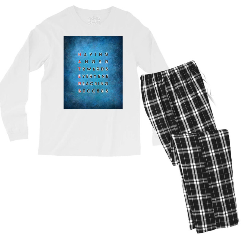 Haters Grunge Acronym Blue Poster Men's Long Sleeve Pajama Set | Artistshot