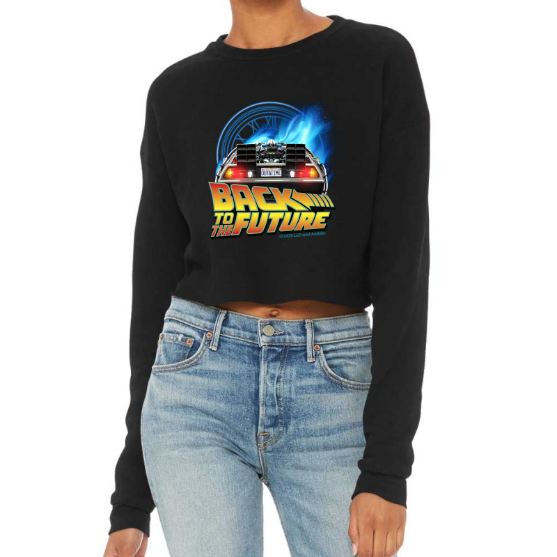 Back To The Future Delorean Teleport And Clock Tower. Perfect Present Cropped Sweater by davidozoan | Artistshot