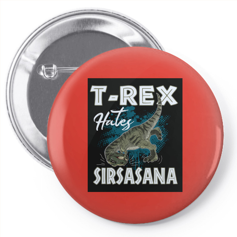 Funny Trex Hates Sirsasana Dinosaur Yoga Poster Gift Pin-back Button | Artistshot