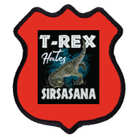 Funny Trex Hates Sirsasana Dinosaur Yoga Poster Gift Shield Patch | Artistshot