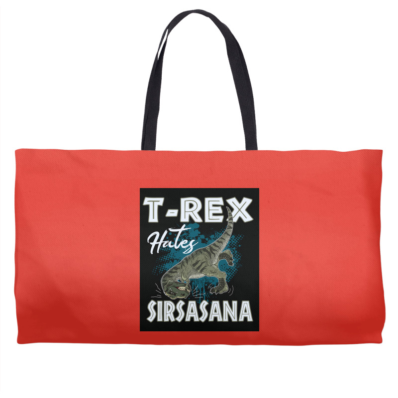 Funny Trex Hates Sirsasana Dinosaur Yoga Poster Gift Weekender Totes | Artistshot