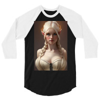 Beautiful Blonde Elf Pigtails Corset 3/4 Sleeve Shirt | Artistshot