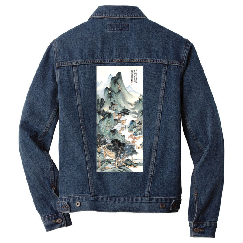 Huayang Celestial Hall By Zhang Daqian Poster Love Men Denim Jacket | Artistshot