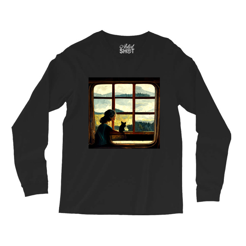 All You Need Is A Cat As You Stare Out The Window Long Sleeve Shirts | Artistshot