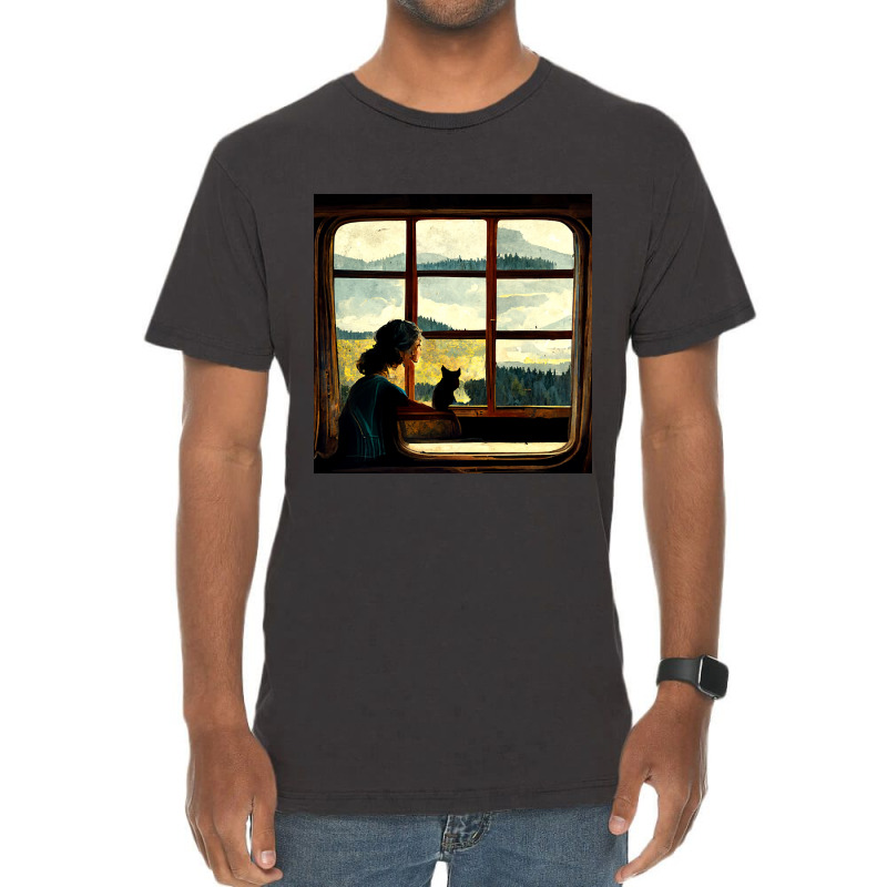 All You Need Is A Cat As You Stare Out The Window Vintage T-shirt | Artistshot