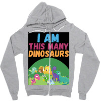 I Am This Many Dinosaurs 8 Eight Eighth Poster Quote Zipper Hoodie | Artistshot