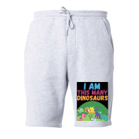 I Am This Many Dinosaurs 8 Eight Eighth Poster Quote Fleece Short | Artistshot