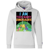 I Am This Many Dinosaurs 8 Eight Eighth Poster Quote Champion Hoodie | Artistshot